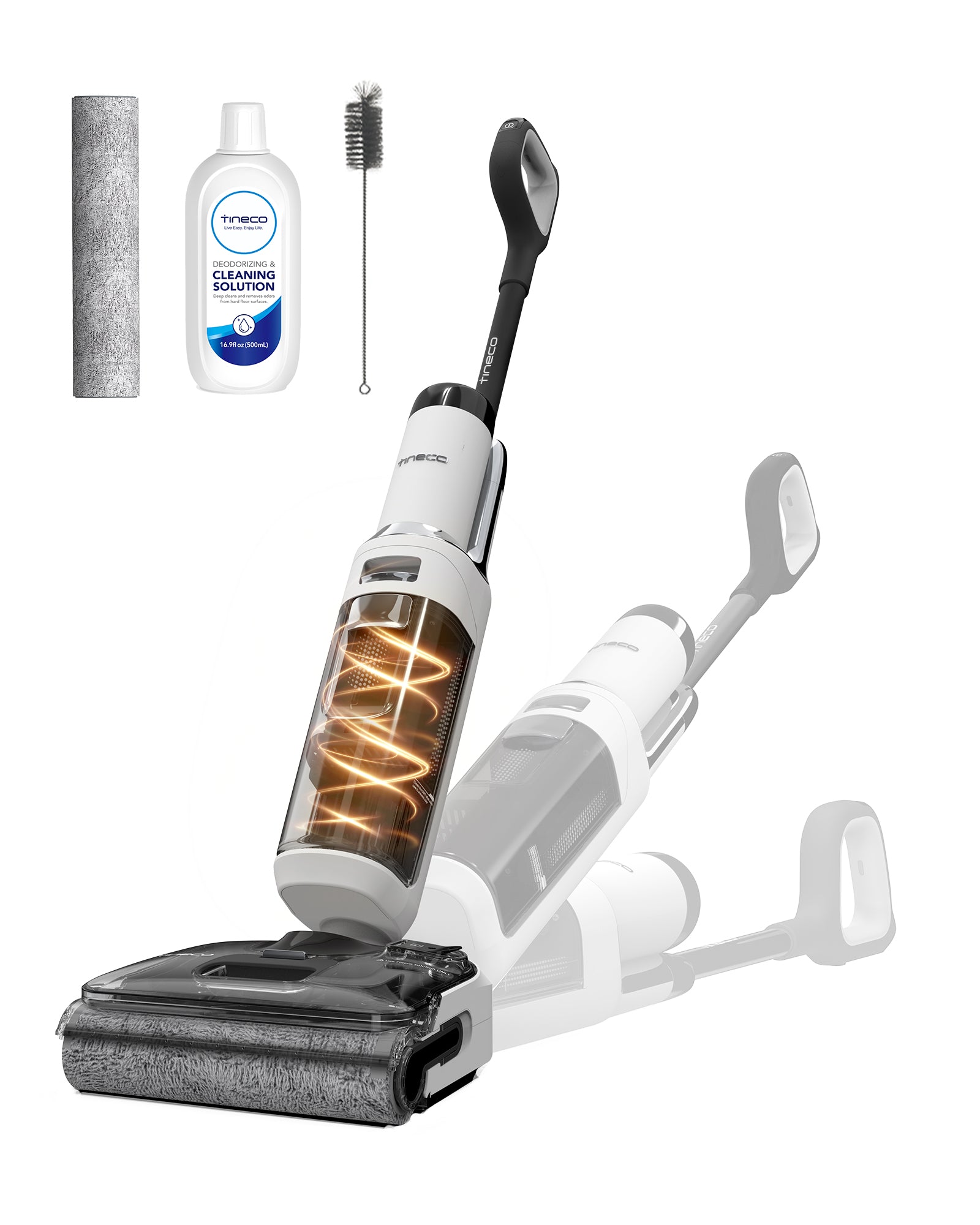 Tineco Floor One Stretch S6 Aspirateur eau et poussière Conception à plat 180° Accès bas 13 cm Autonettoyage FlashDry 70 °C Autonomie 40 min