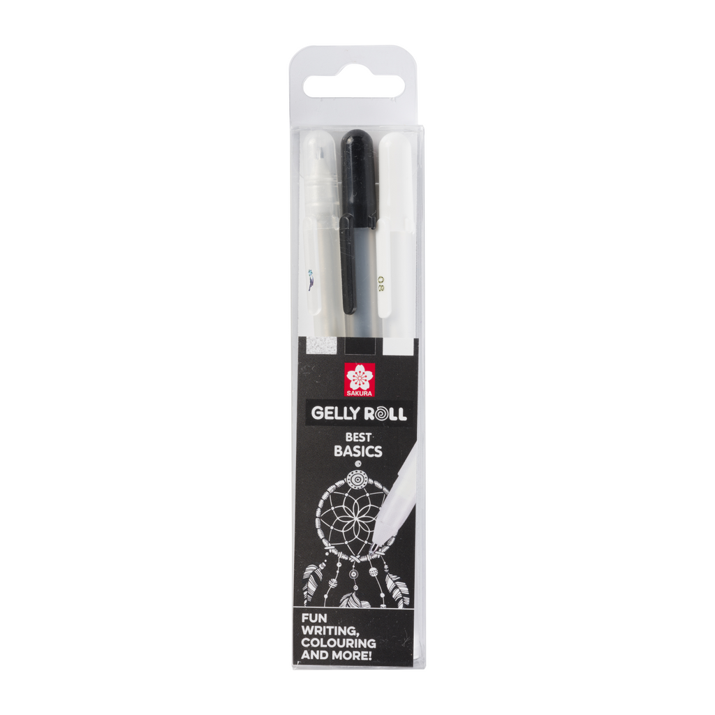 Sakura Set mélangé de 3 Gelly Roll Clear Noir Blanc