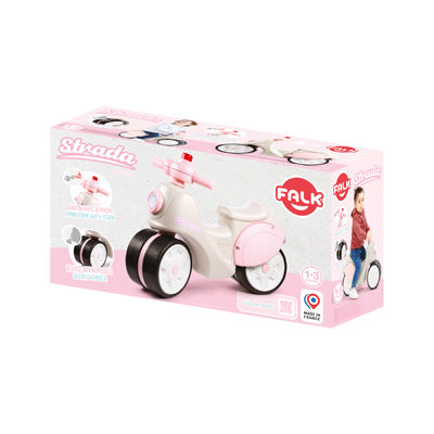 Falk Trottinette 1er âge à roues silencieuses - Crème et rose - Les petits baroudeurs - 59 x 24 x 48 (cm) - 1