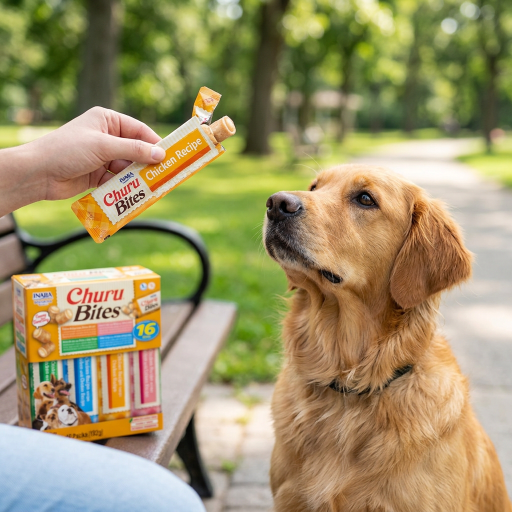 INABA Bouchées friandises pour chiens, Assortiment 4 saveurs de poulet, 12 g x 16 paquets
