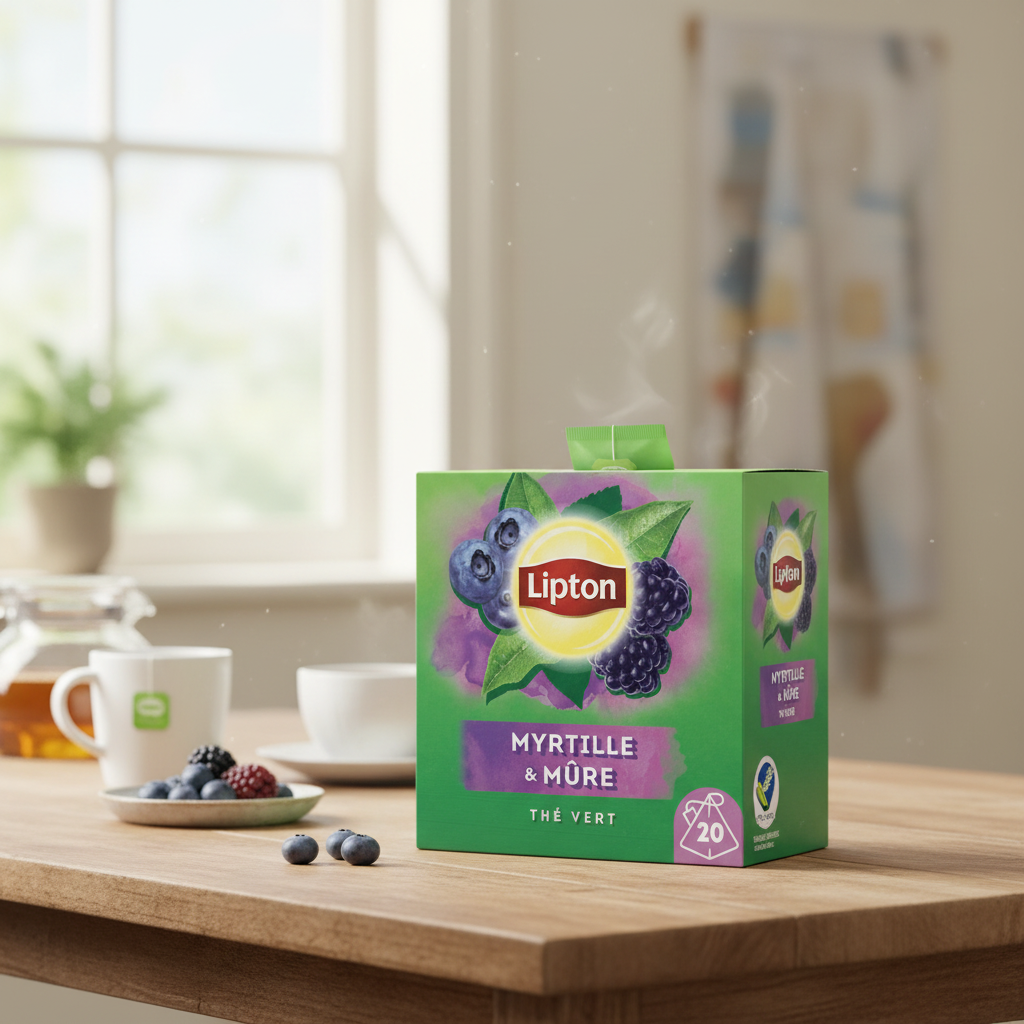 Lipton Thé vert myrtille et framboise noire x20 32 g
