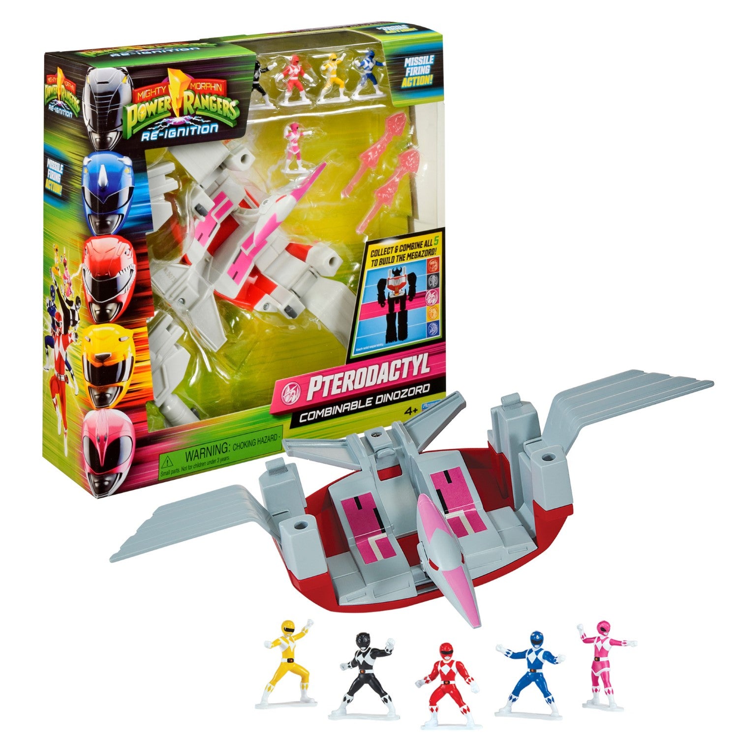 Power Rangers Collection MegaZord Figurine d'action Zord articulée combinable 20 cm Modèle Pterodactyl DinoZord Dès 4 ans PWG053