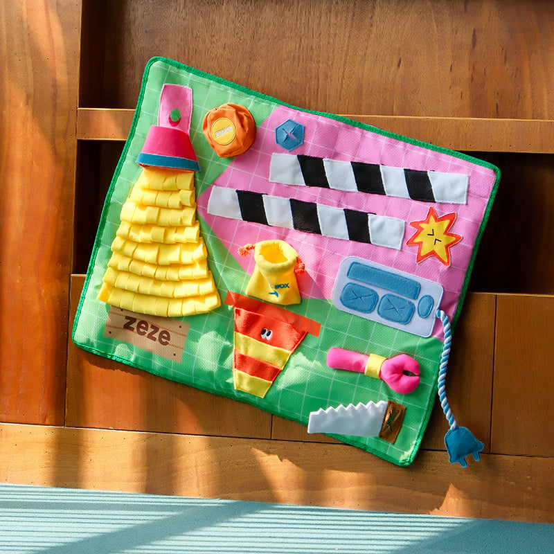 ZEZE Jouet pour chiens avec tapis de fouille thème mécanicien