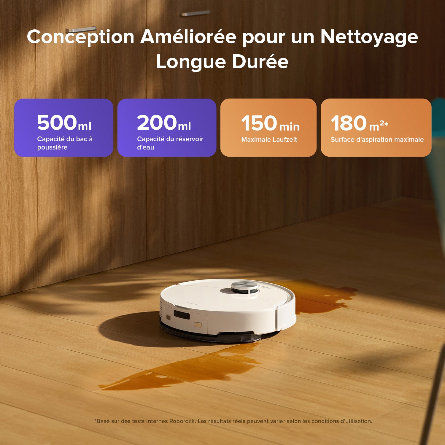 Roborock Q10 S5 Kit Aspirateur Robot avec Fonction Lavage, Puissance d'Aspiration HyperForce 10 000 Pa, Double Système Anti-Emmêlement, Lavage à Levage Automatique