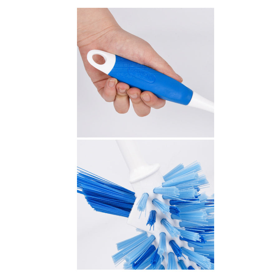 Kleaner Brosse à main bleue 36 cm avec poils 29 mm et manche en caoutchouc TPR, Récurage intensif