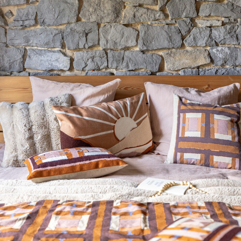 Housse de coussin imprimee taho cuivre