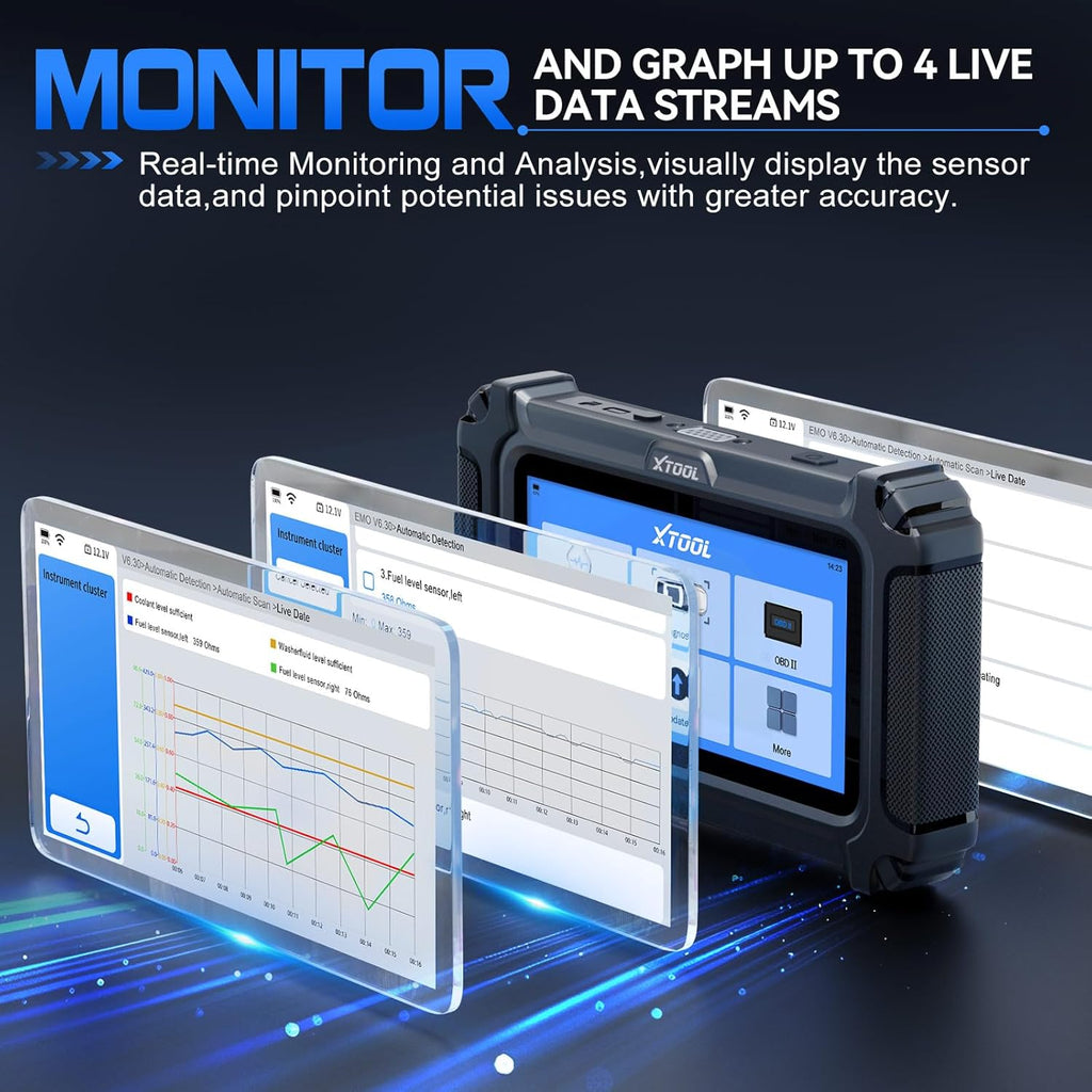 xtool D6 Scanner OBD2 Système Complet Outil de Diagnostic avec Mises à Jour Gratuites à Vie | Lecteur de Code pour Voiture & Outil de Scan avec 15+ Réinitialisations