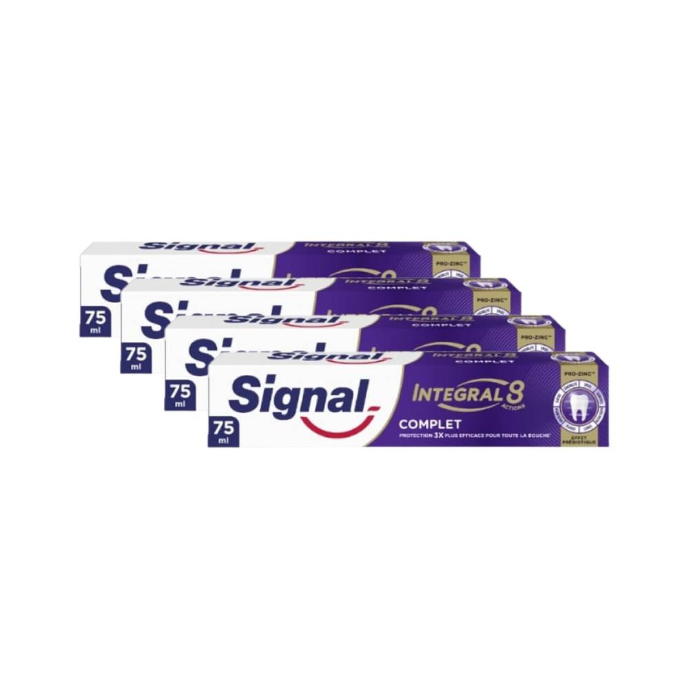 Signal Toothpaste 75ML Integral 8 Complete - Pack of 4 (4 x 75ml = 4 tubes)