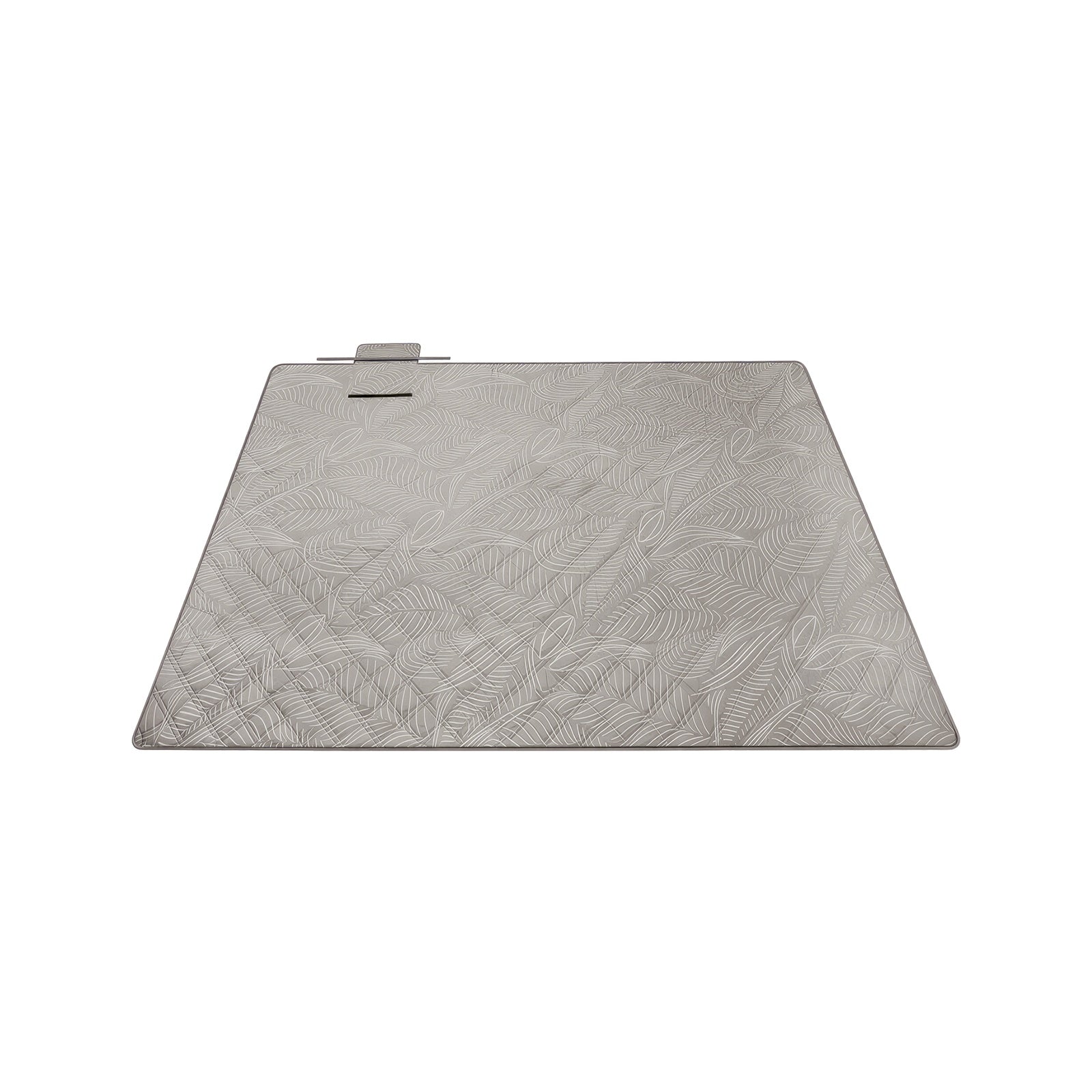 JOYFURNOS Couverture de Pique-nique, 200 x 200 cm, 4 Piquets de Sol, Hydrofuge, Lavable, Pliable, Motif Feuilles et Kaki