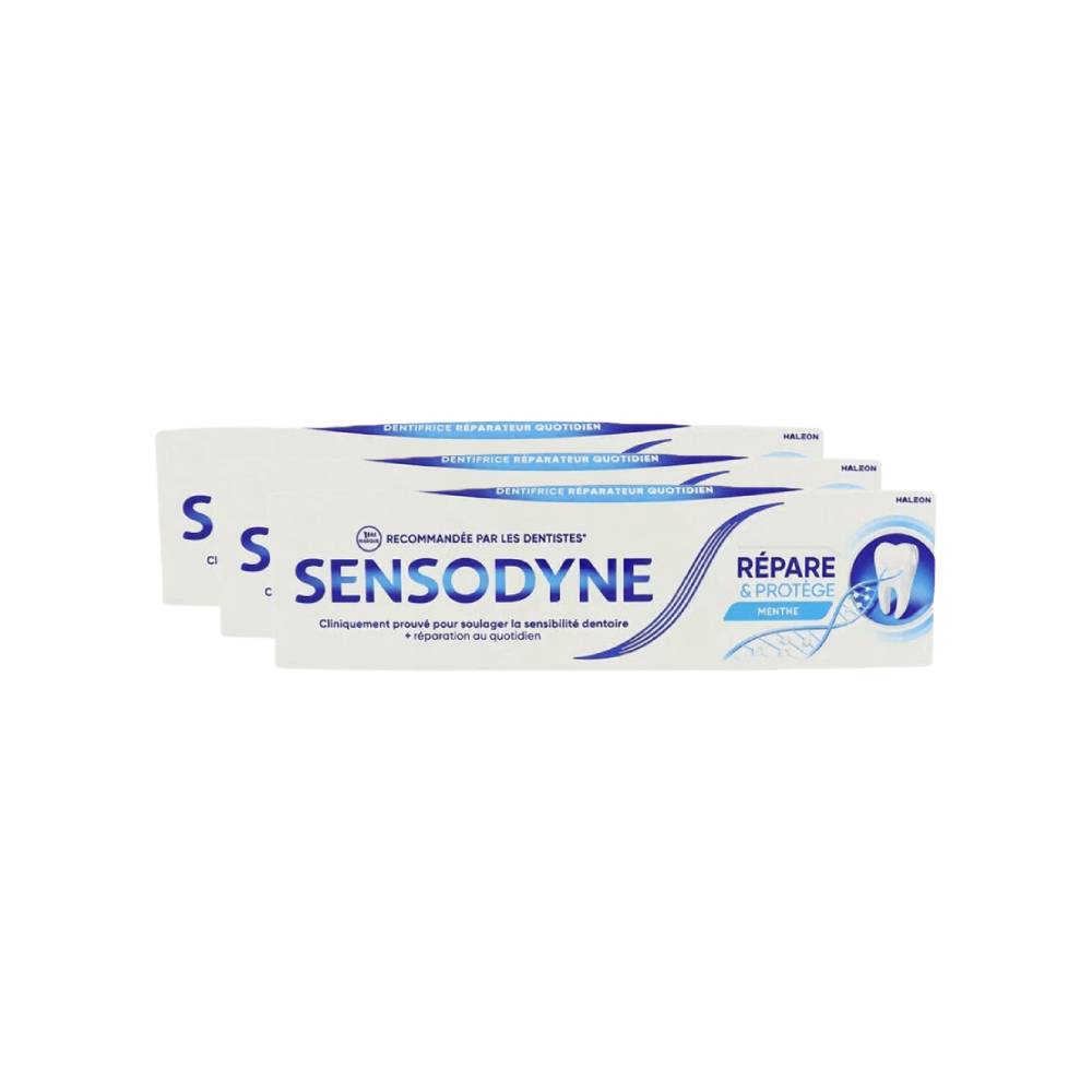 SENSODYNE Dentifrice Repair & Protect Menthe Fraîche 75 ml - Lot de 3 (3 x 75 ml = 3 tubes)
