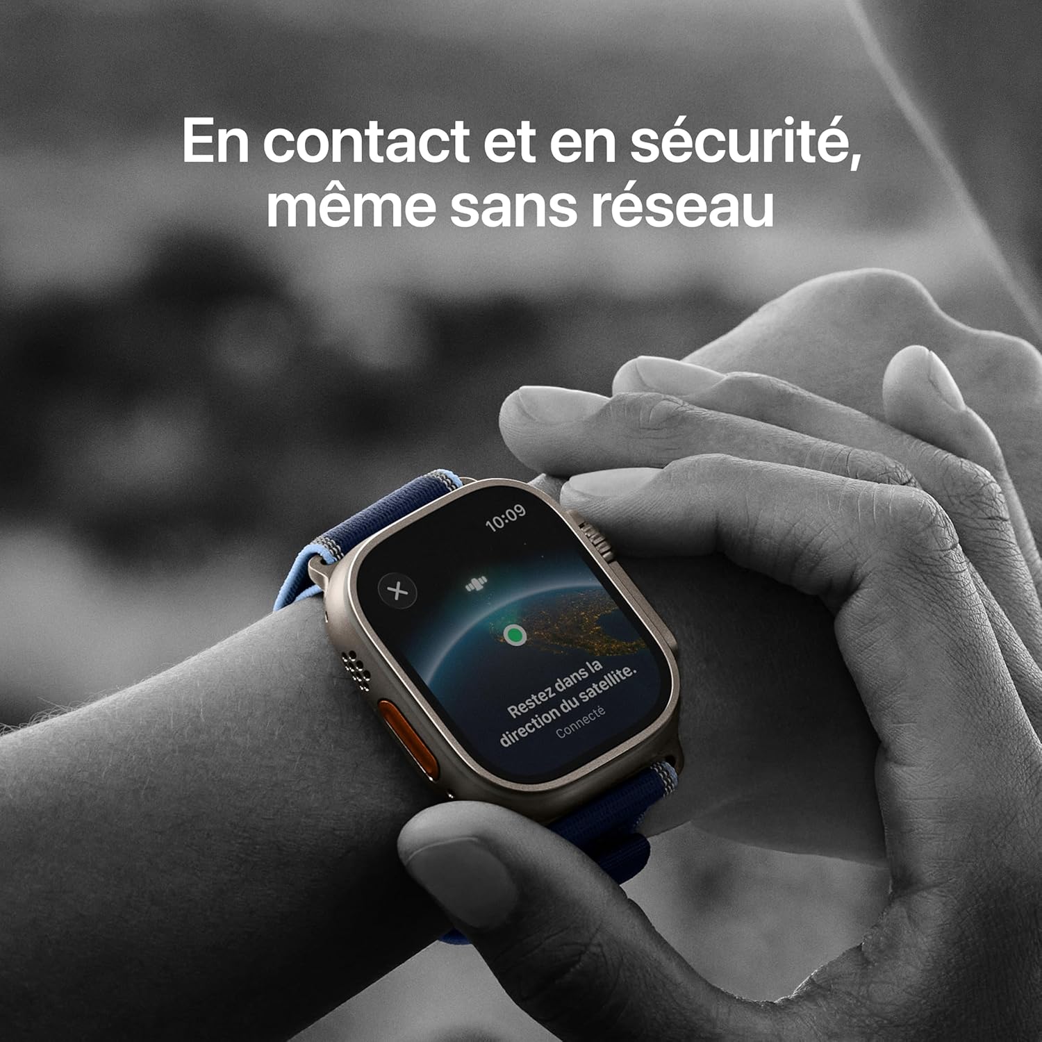 Apple Watch Ultra 3 GPS + Cellular 49 mm avec boîtier en titane naturel avec boucle Alpine bleu clair - Large