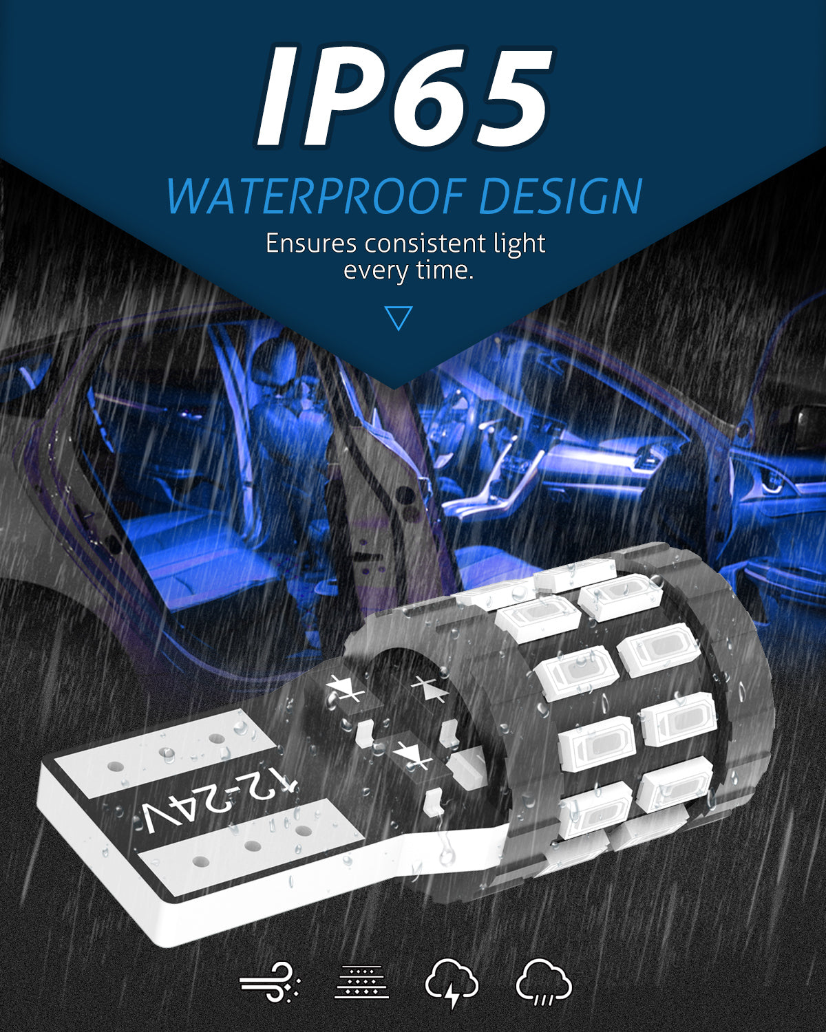 Katur 194 T10 W5W 501 168 Ampoule LED bleue super lumineuse 12-24 V CANbus sans erreur, Remplacement d'ampoule LED pour plafonnier, liseuse, éclairage de porte
