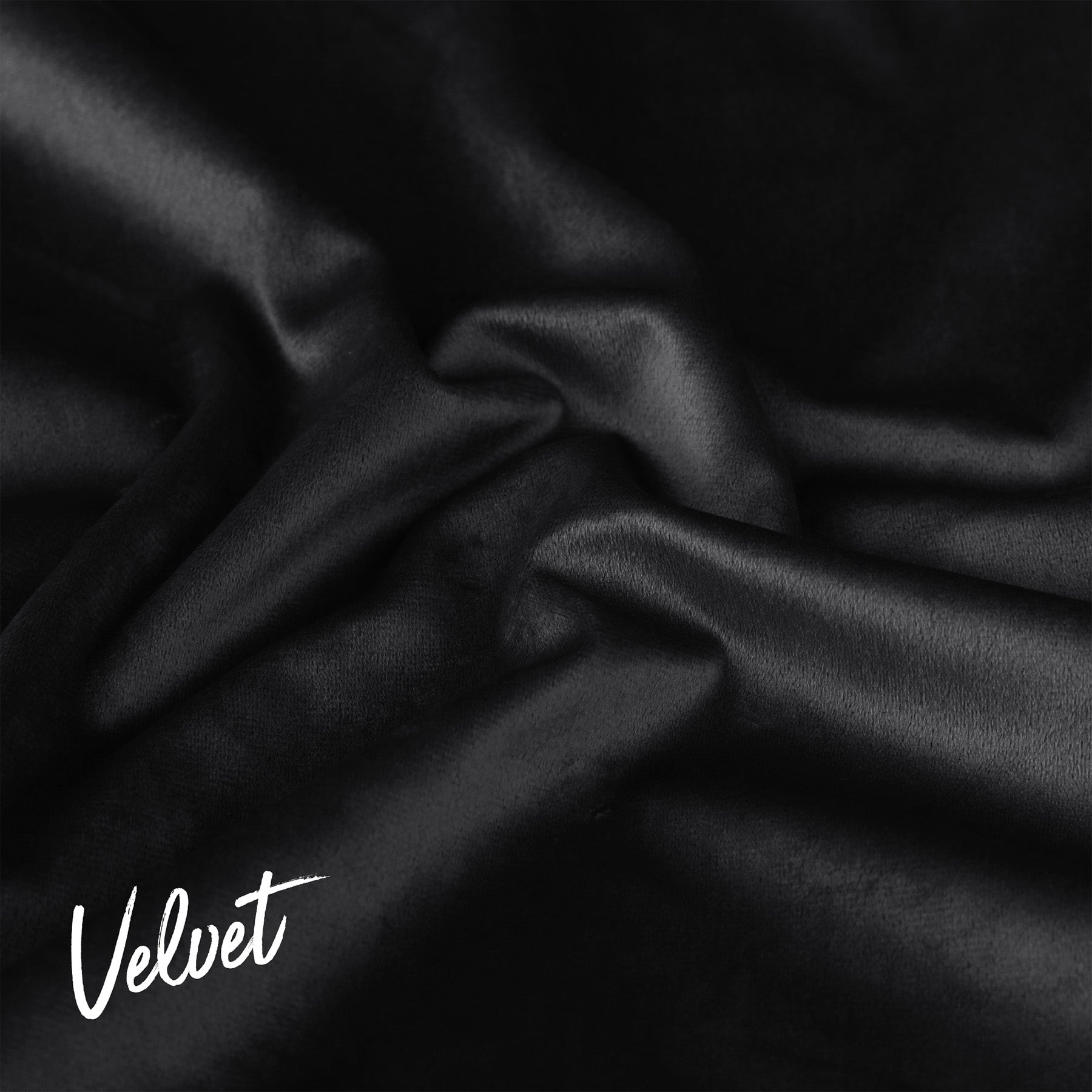 Deconovo Housse de coussin en velours néerlandais, coloris noir, 50 x 50 cm, 1 pièce
