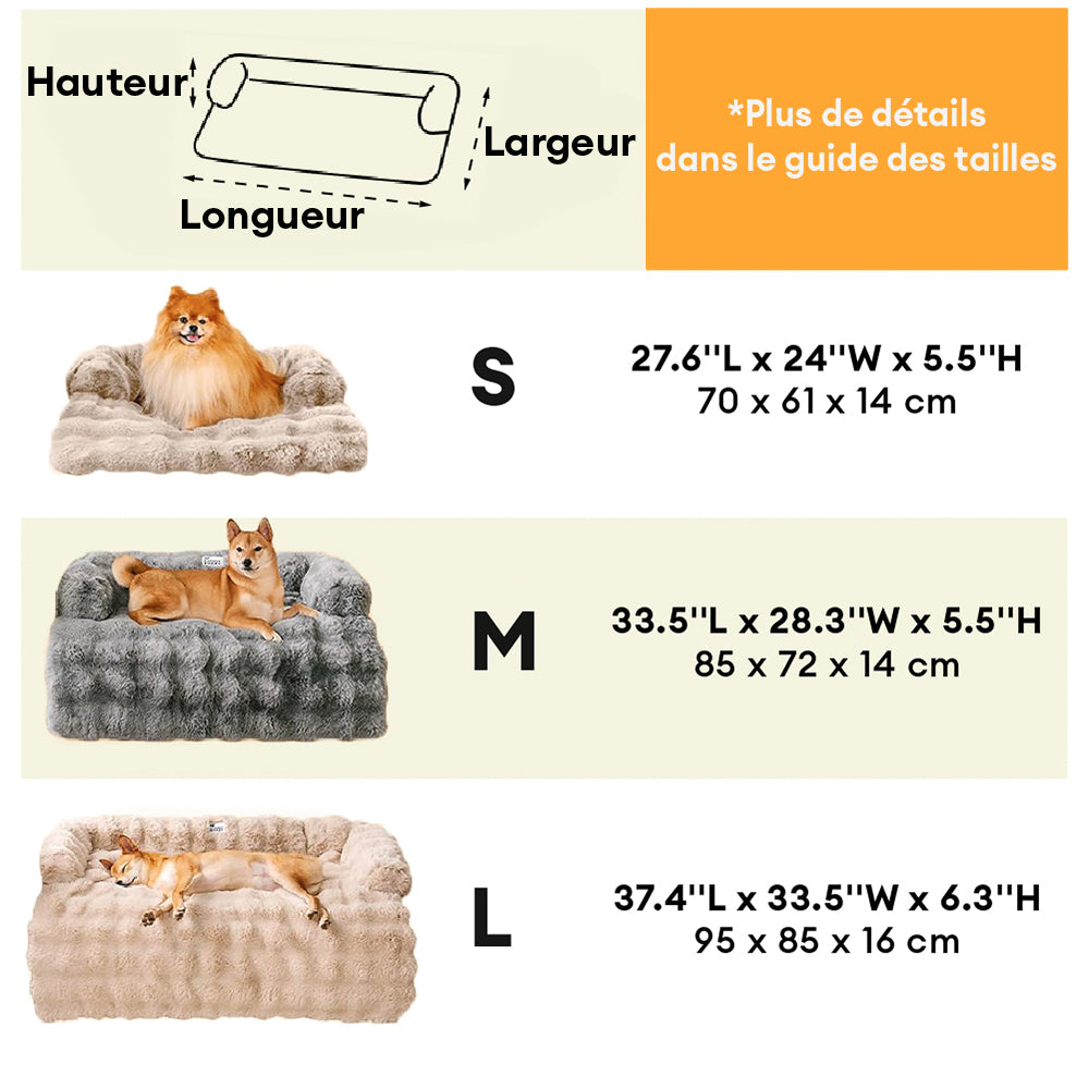FUNNYFUZZY Tapis de canapé protecteur pour animaux, lit apaisant moelleux en peluche pour chien et chat, taille S, Bleu