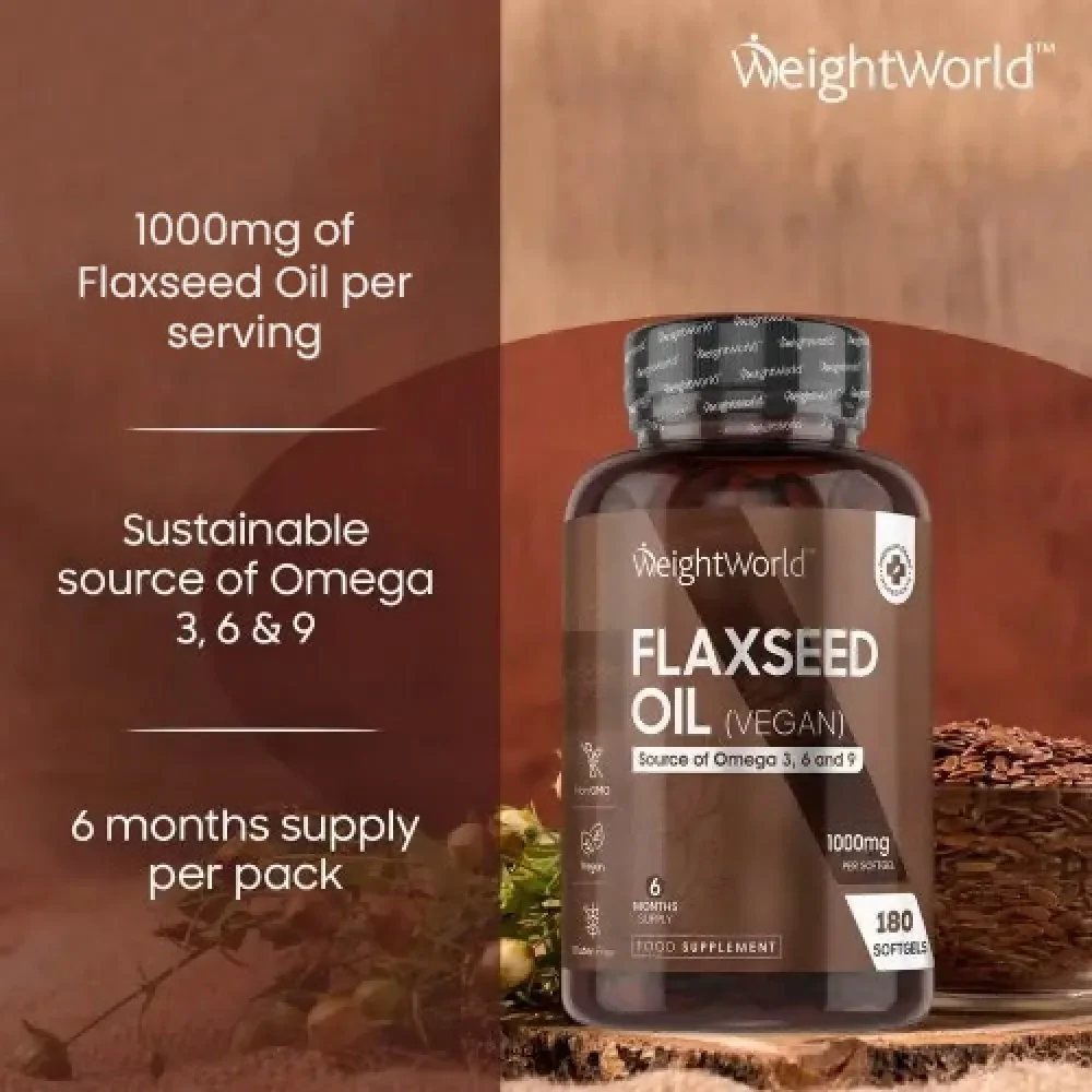 WeightWorld Huile de lin 1000 mg 180 gélules molles