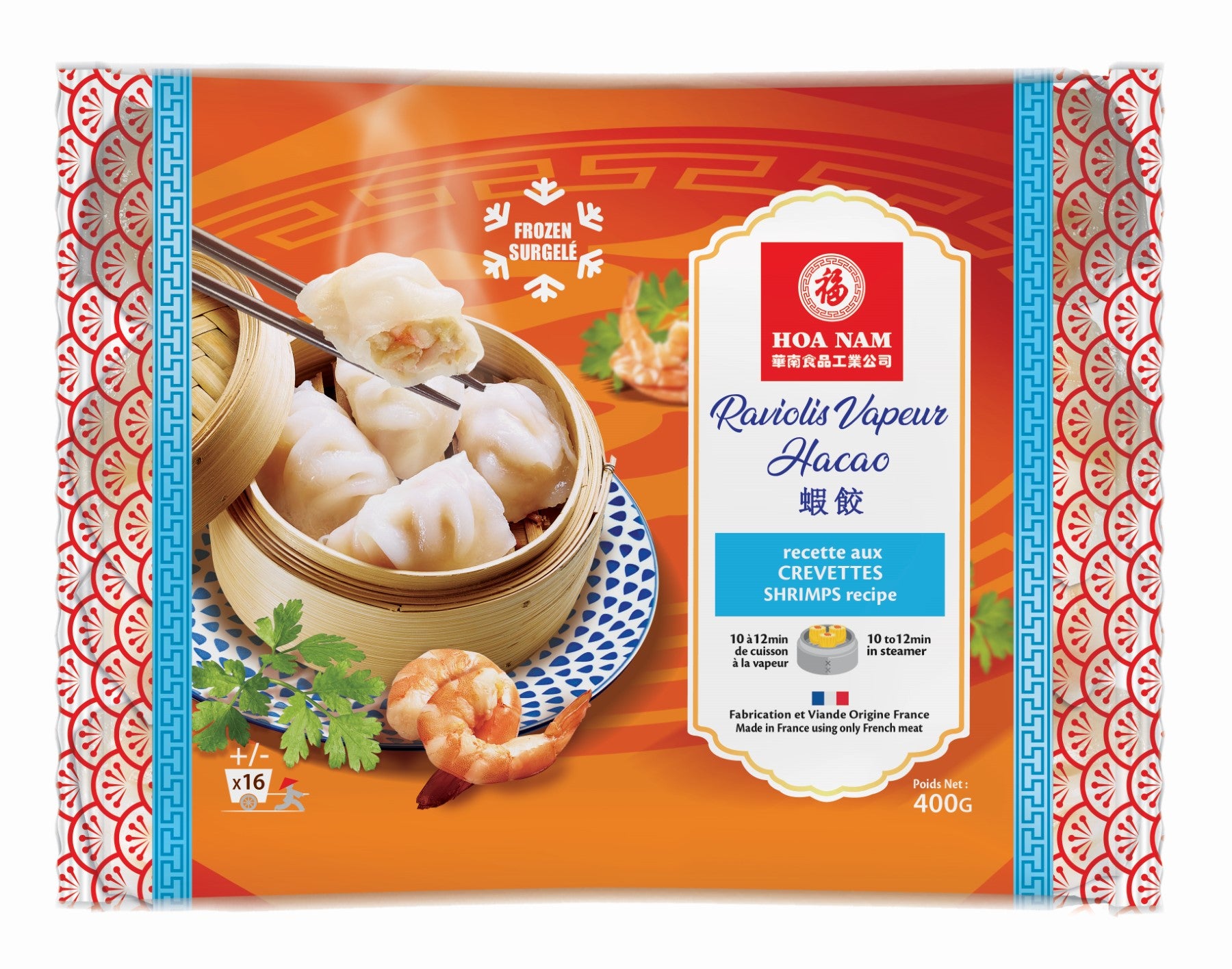 Hoa Nam sachet de 16 raviolis aux crevettes Ha Cao surgelés - 400 g