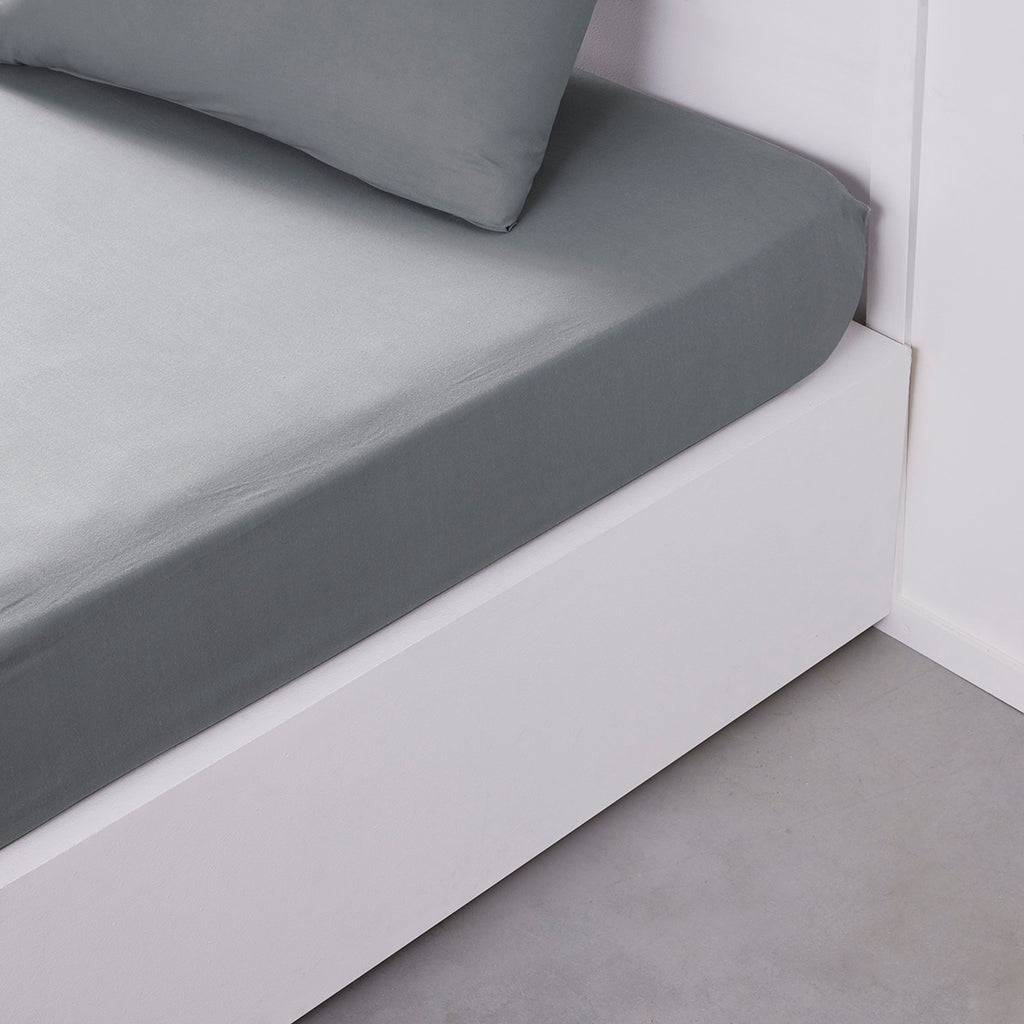 TODAY Essential Drap-housse en coton acier - 140 x 190 cm, profondeur 23 cm