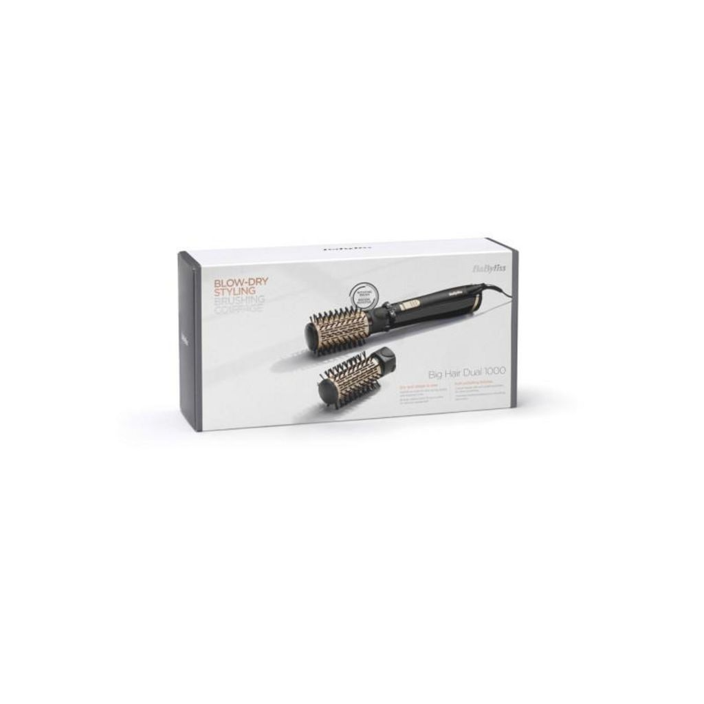 Babyliss Brosse soufflante rotative Big Hair Dual 1000 AS962E, 1000 W, Noir et Rose