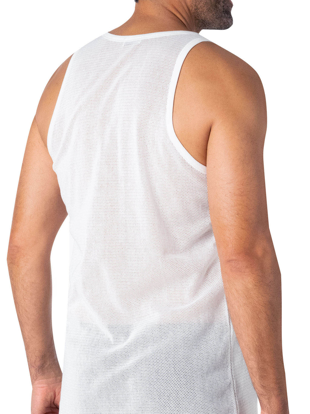 EMINENCE Débardeur homme maille aérée Pur Coton, Blanc
