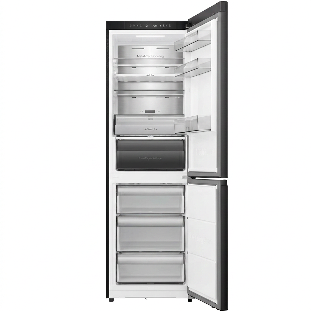 Hisense RB3K330SAFC Réfrigérateur-congélateur, Pose libre, Capacité 330 litres, 35 dB