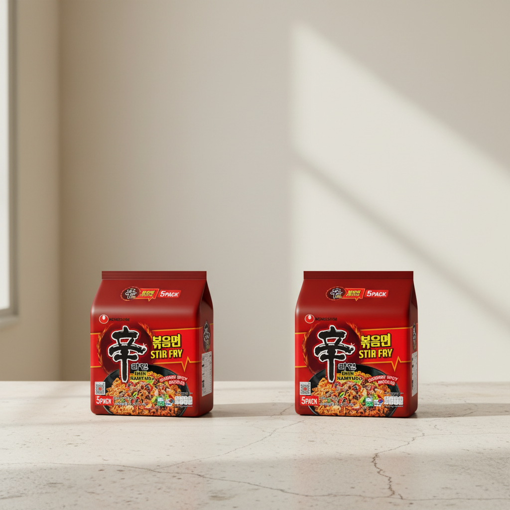 Nongshim Shin Ramyun Nouilles instantanées épicées à sauter - 5 x 130 g