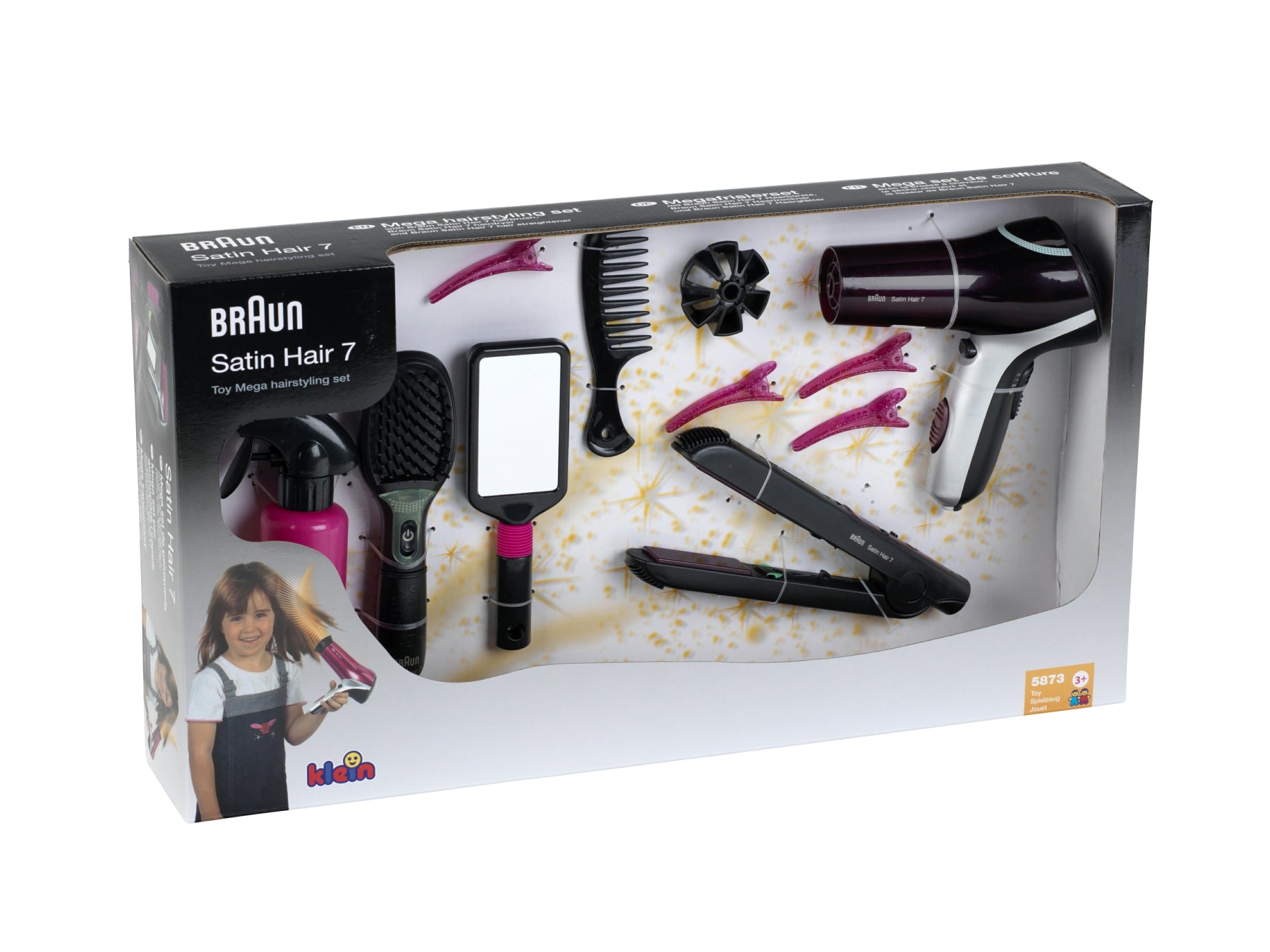Theo Klein 5873 Braun Satin Hair 7 Kit de coiffure complet
