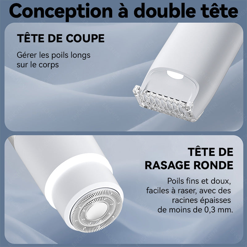 Rasoir électrique Enchen A3 2-en-1 à double tête pour le rasage du visage et du corps, 1 pièce.