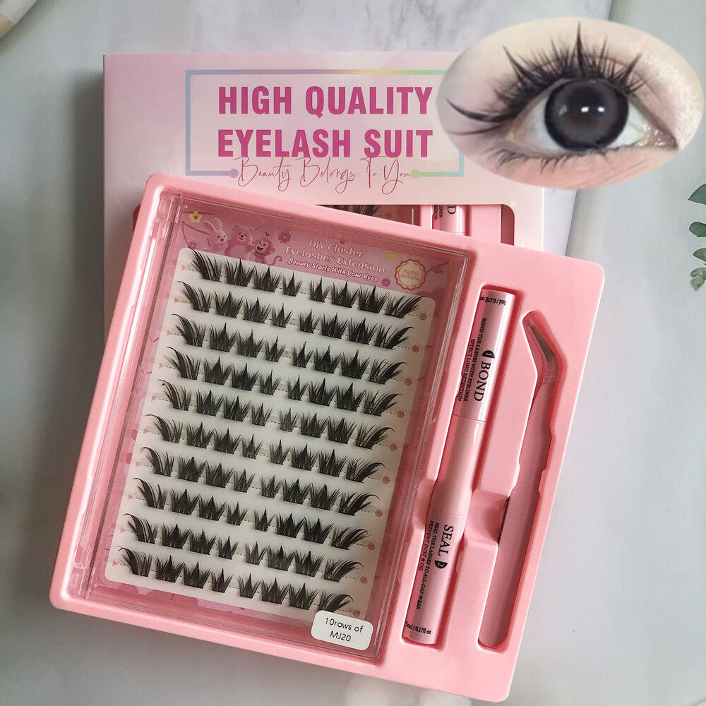 MeoMagic Kit d extensions de cils Classique avec pinces à épiler et colle - 10 lignes - F05