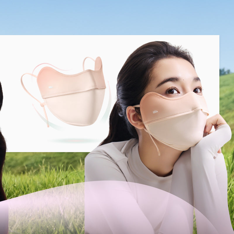 Beneunder Masque solaire avec blush et protection des coins des yeux AL01m - Pâte de haricots roses - F (Taille unique)