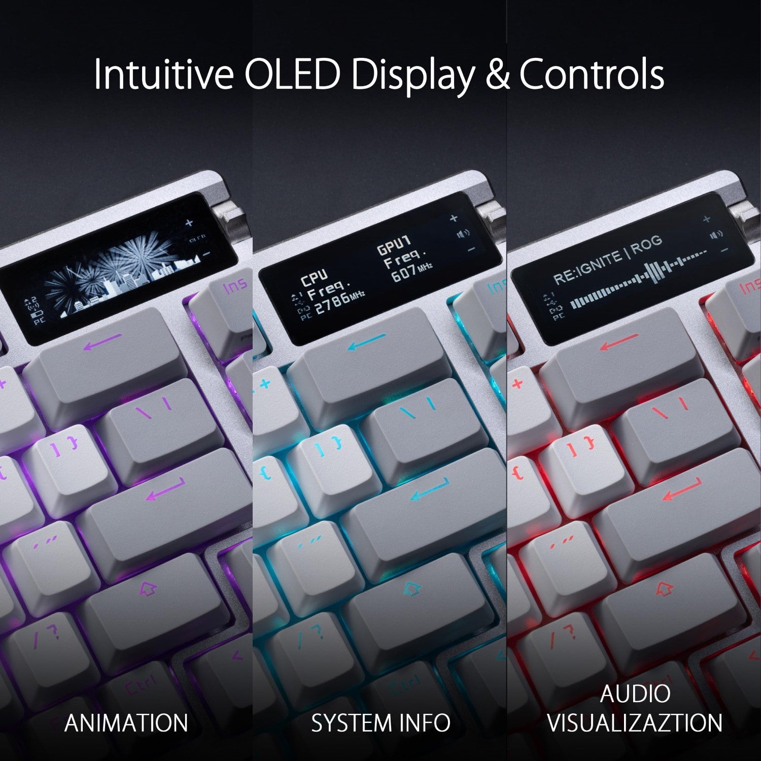 ASUS ROG Azoth Clavier Mécanique Gaming Sans Fil - AZERTY - Blanc
