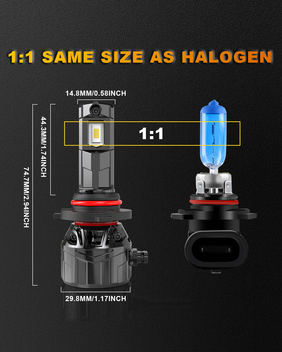 KATUR Lot de 2 ampoules LED HB3 120 W, 30 000 lm, 6 000 K blanc xénon taille 1:1 avec Plug and Play et système de refroidissement