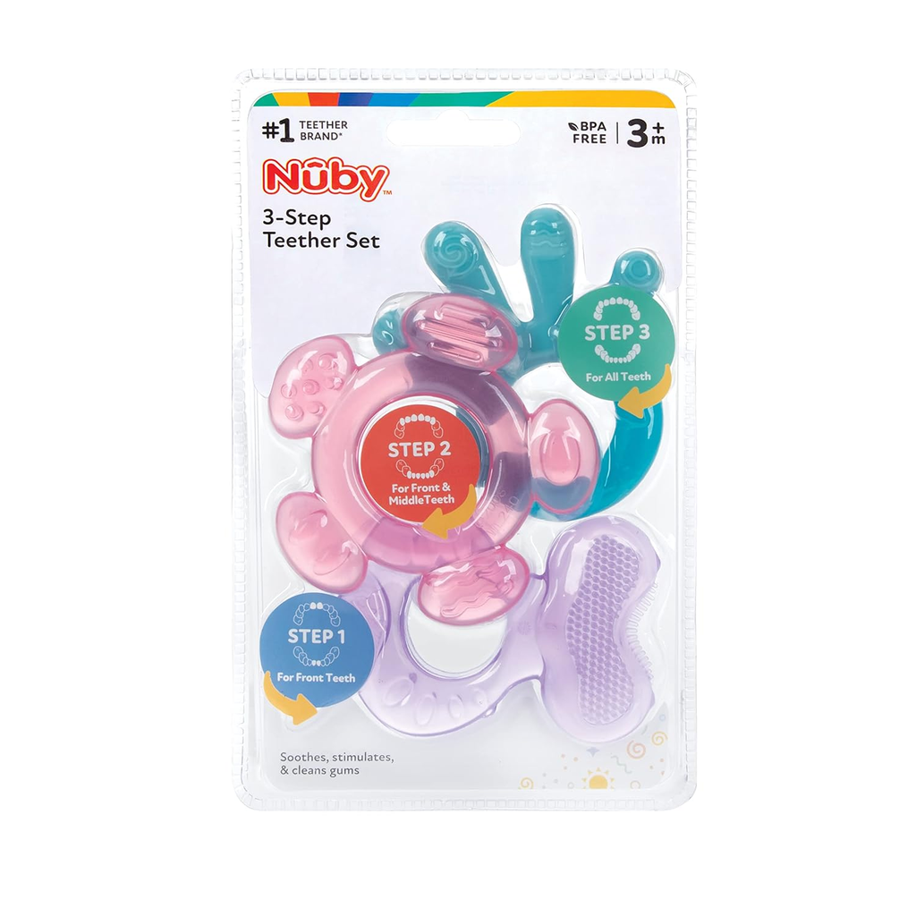 Nuby Anneau de dentition 3 étapes (Fille)