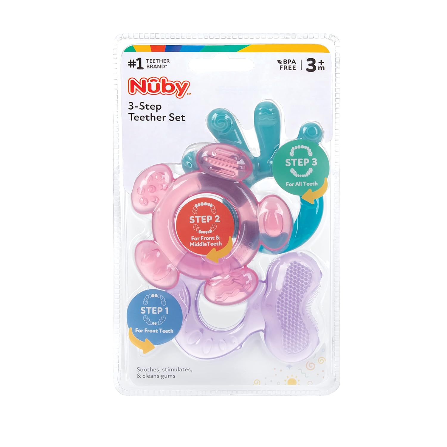 Nuby Anneau de dentition 3 étapes (Fille)