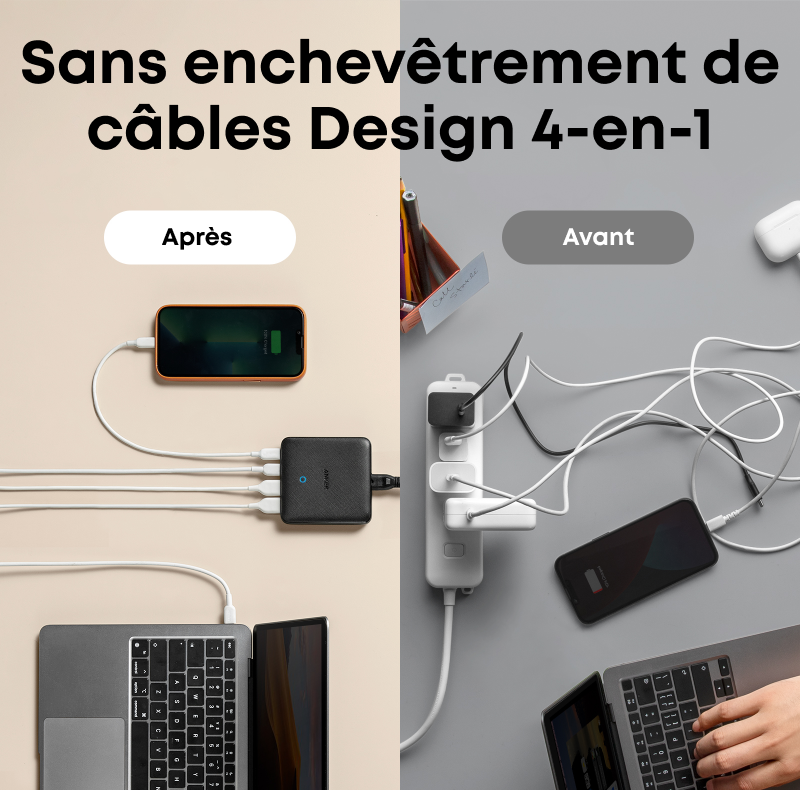 Anker PowerPort Atom III Chargeur de bureau 65 W - 2A/2C - Slim