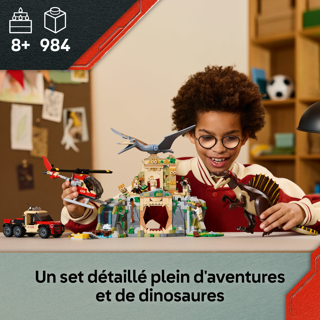 LEGO Jurassic World Mission du temple Spinosaurus & Quetzalcoatlus 76976 Set de construction (984 pièces)