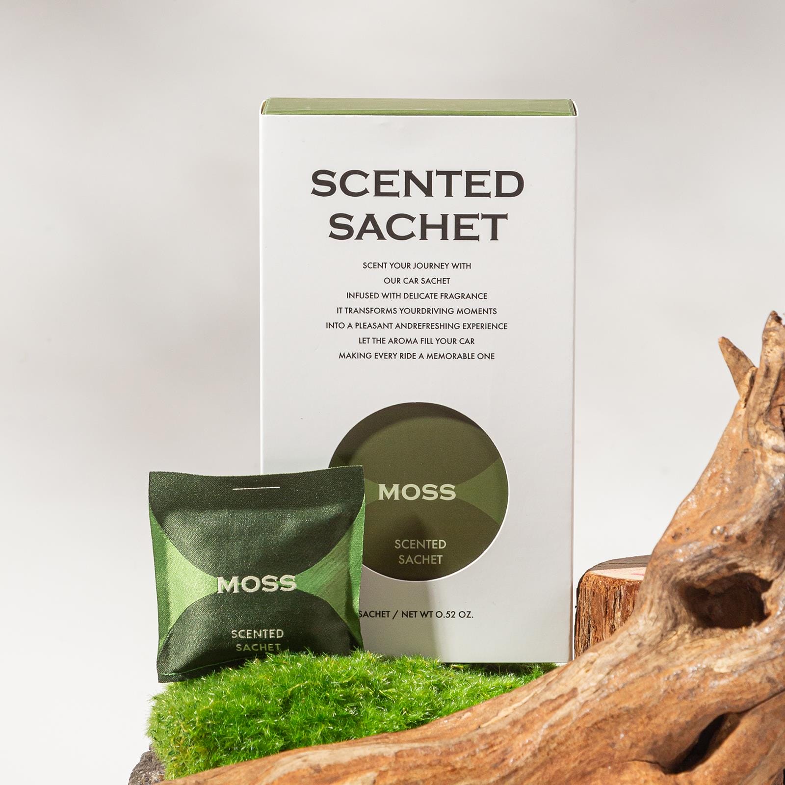 Zooly Lot de sachets parfumés pour voiture - Mousse des montagnes de l’Himalaya (Vert), 12 g, 1 lot