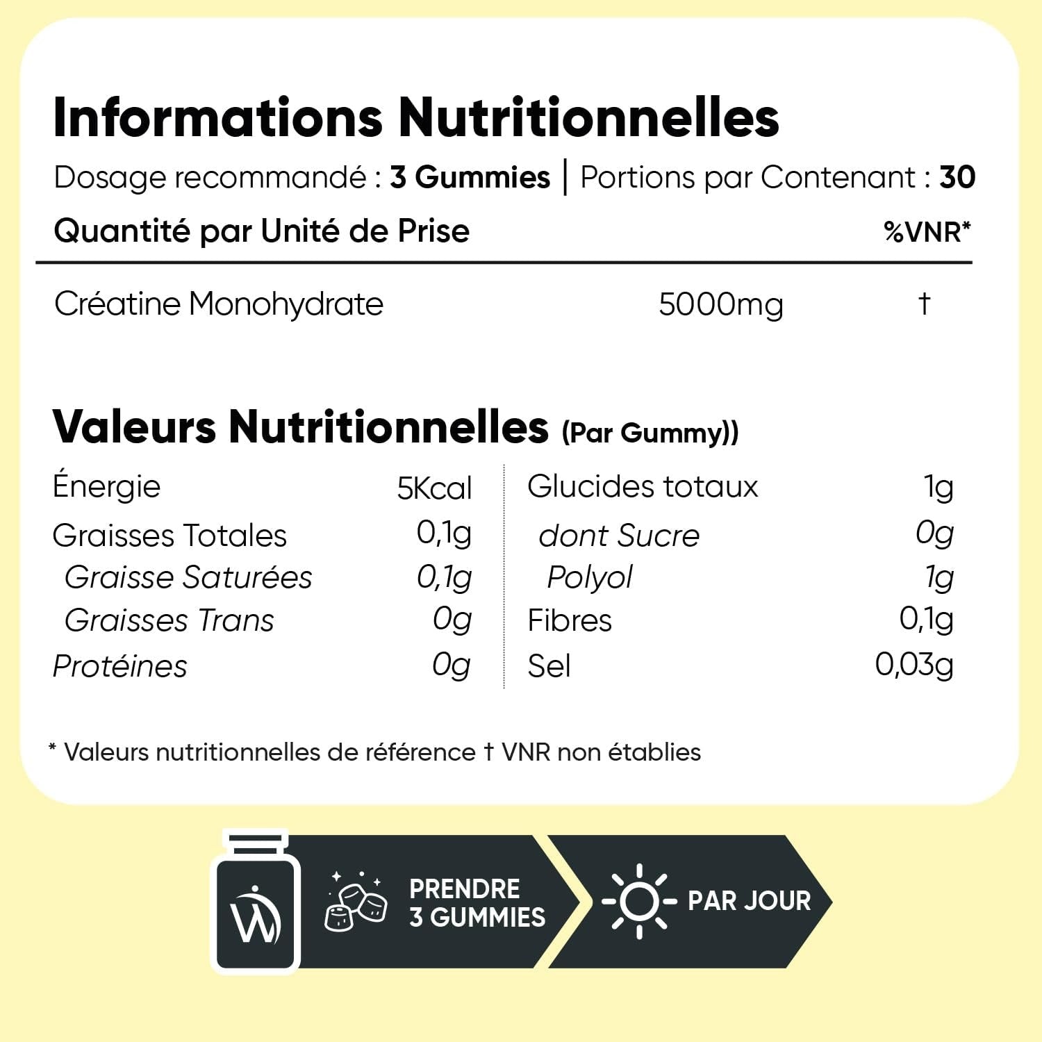 WeightWorld Gommes à la créatine 5000 mg 90 gommes