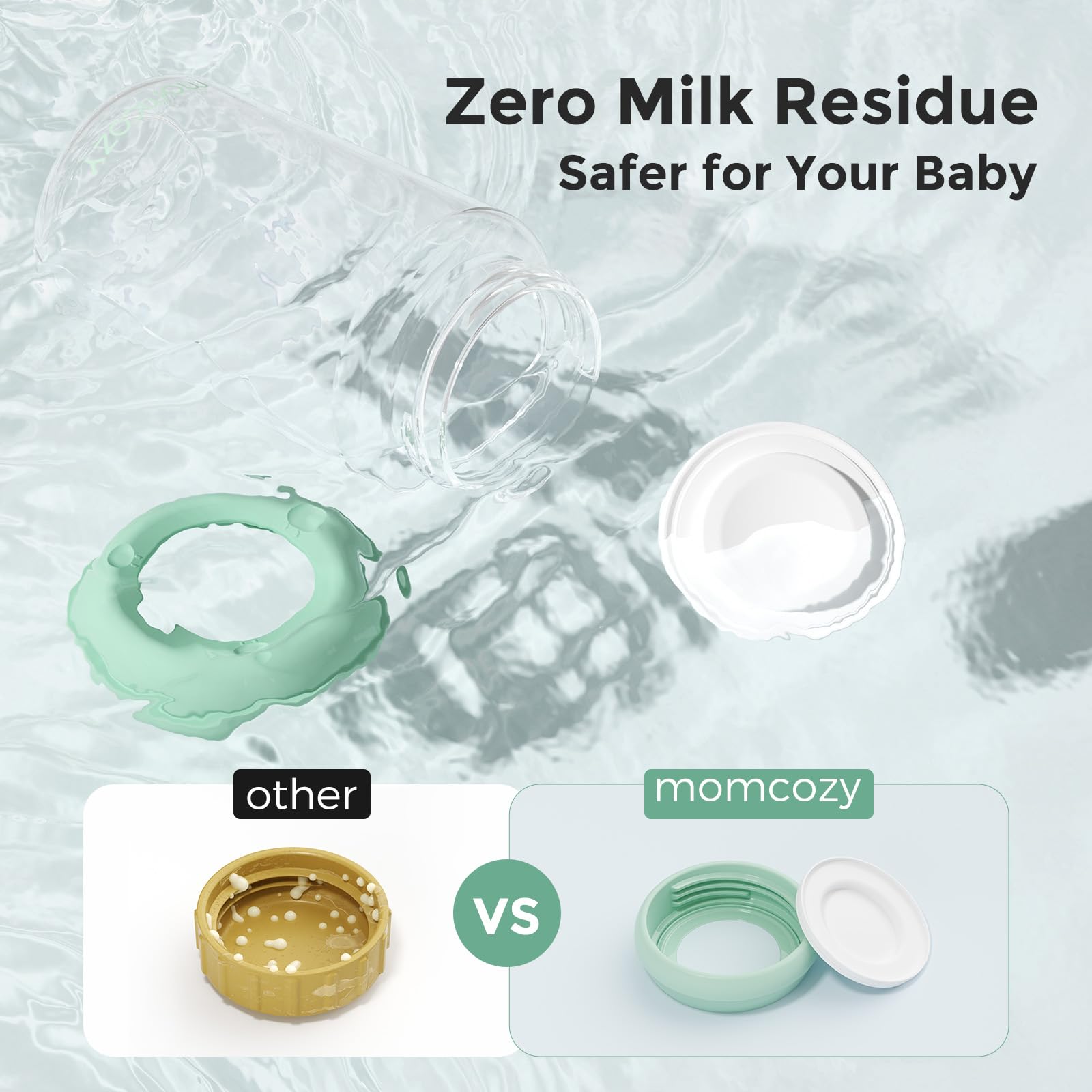 Momcozy Accessoire Pichet de Congélation pour Lait Maternel - Bouteilles de Conservation KA01 (4 Pièces, Vert)