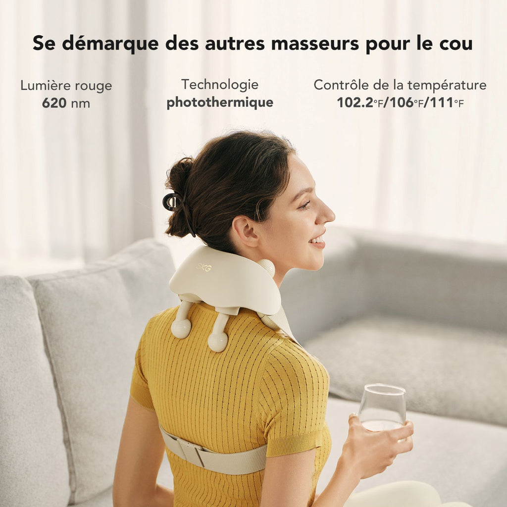 SKG HS500-2 Appareil de massage pour le cou et les épaules Rotation, pétrissage et moxibustion à lumière rouge Cadeau pour l'être aimé
