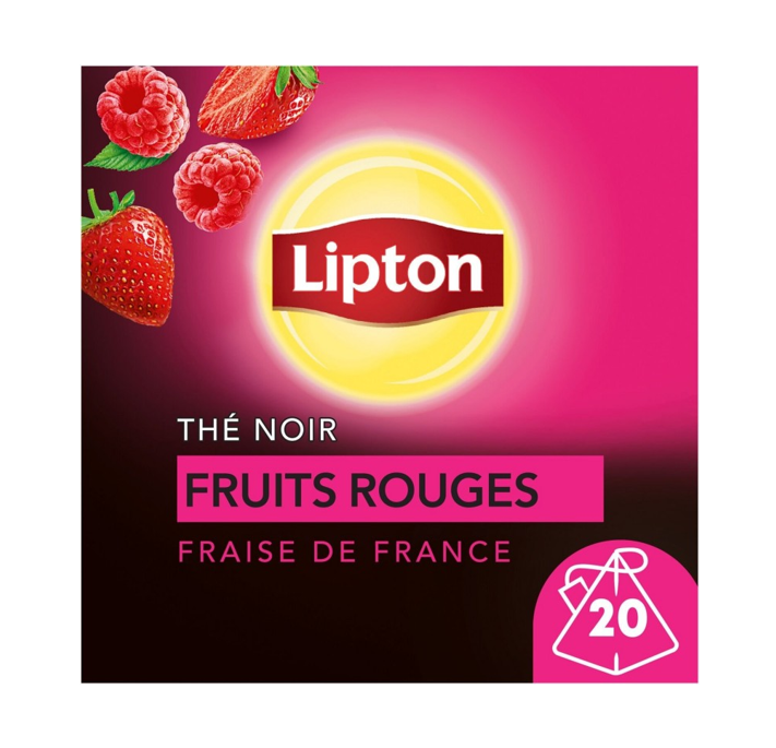 LIPTON Thé noir Fraise de France 20 sachets
