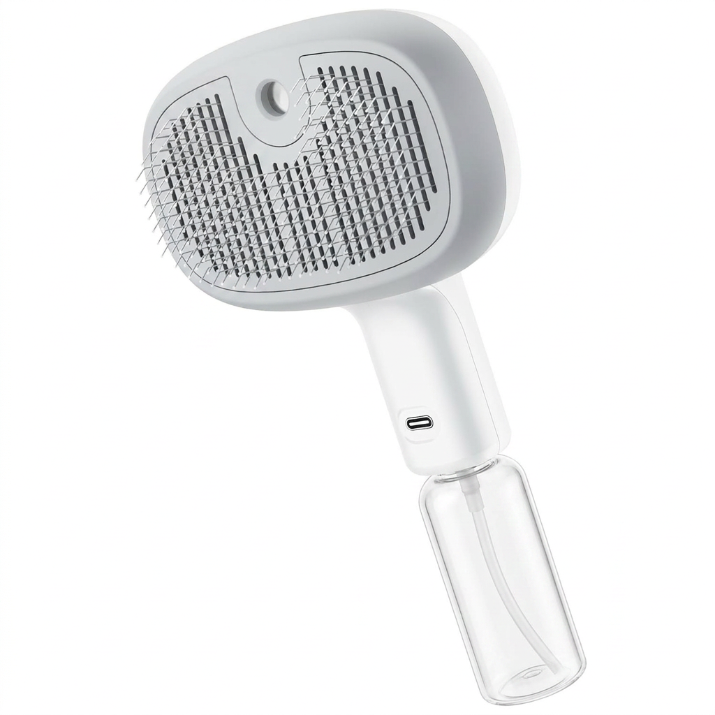 PECUTE Brosse à vaporisation avec réservoir d'eau pour animaux - Blanc
