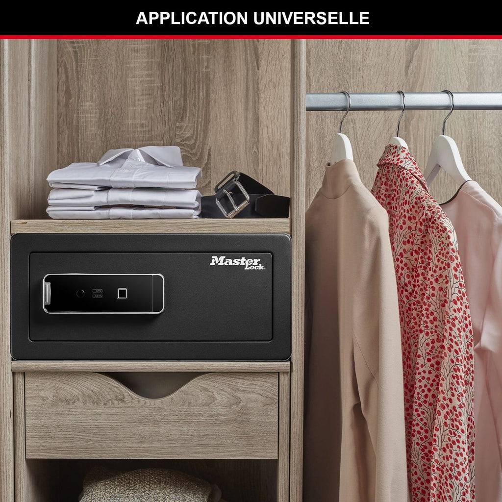 Master Lock LX110BEURHRO Biometric Security Safe for Valuables, Black, 19,5 x 43 x 37 cm