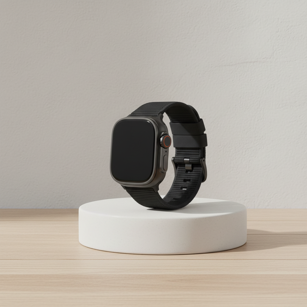 Apple Watch Ultra 2 Montre connectée avec boitier titane noir et bracelet trail noir - Taille M/L
