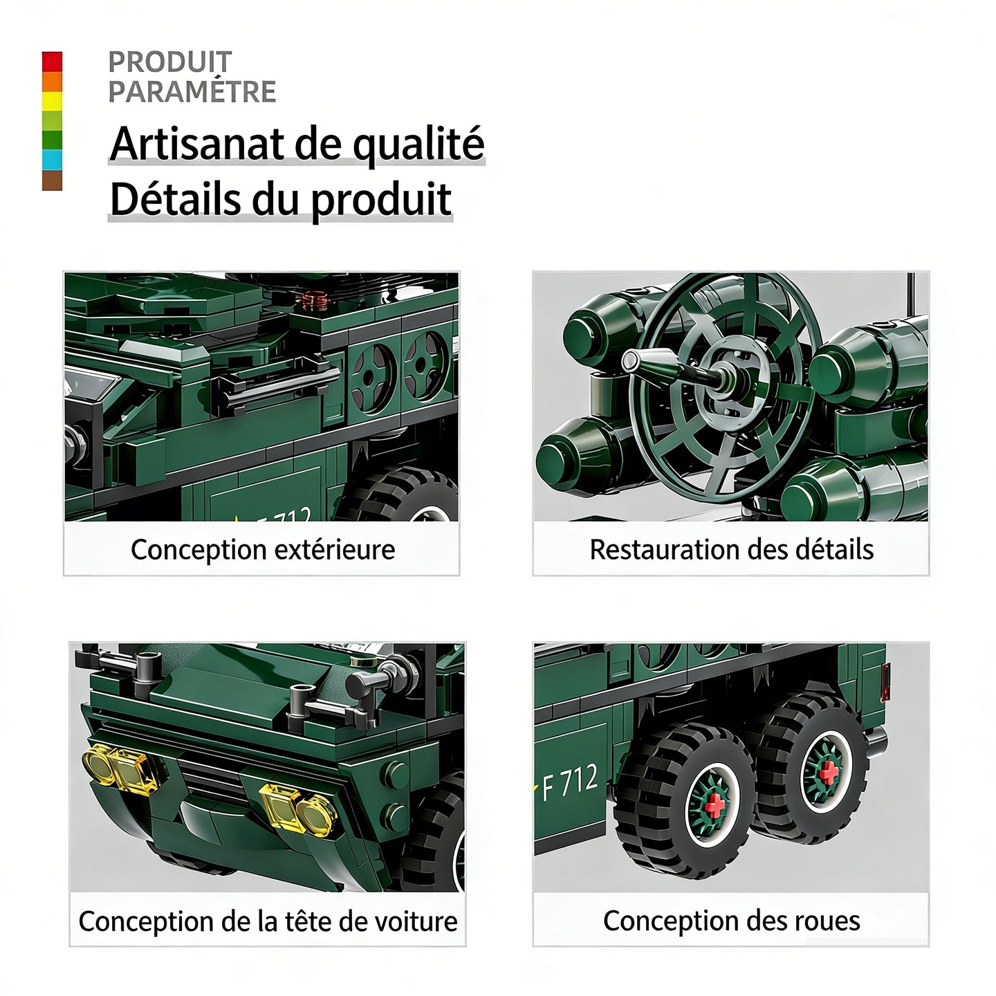 WANGE Véhicule de missile anti-aérien 493 pcs ensemble de blocs de construction pour constructeurs amateurs