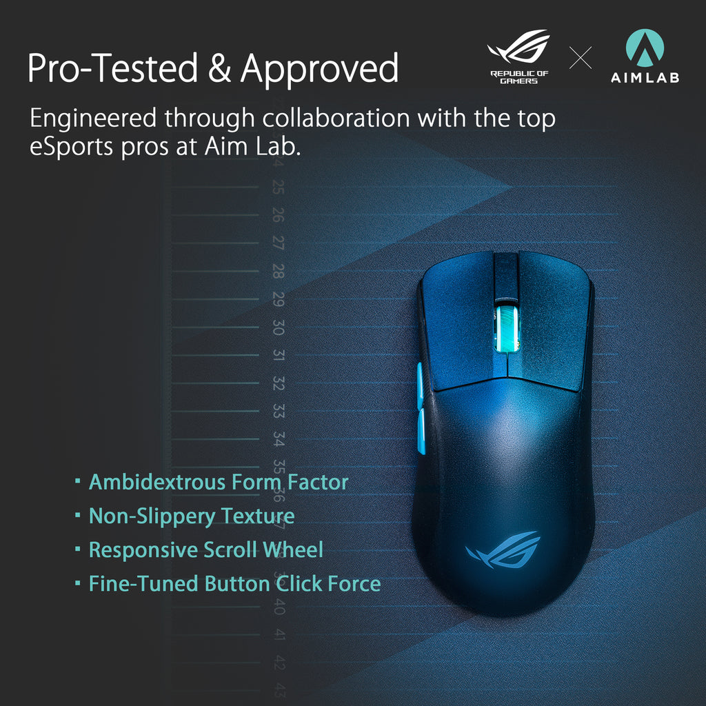 ASUS ROG Harp Ace Aim Lab Edition Souris Gaming Sans Fil - 36000 DPI, 5 Boutons - Noir