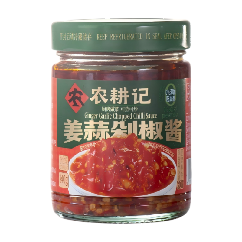 NONG GENG JI Sauce aux piments hachés au gingembre et à l’ail 240 g
