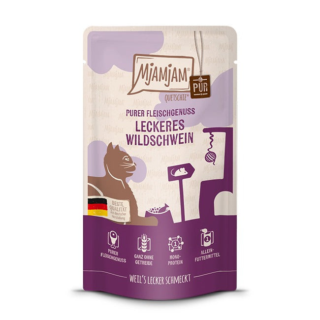MjAMjAM Quetschie Pur aliment humide pour chat sanglier 125 g