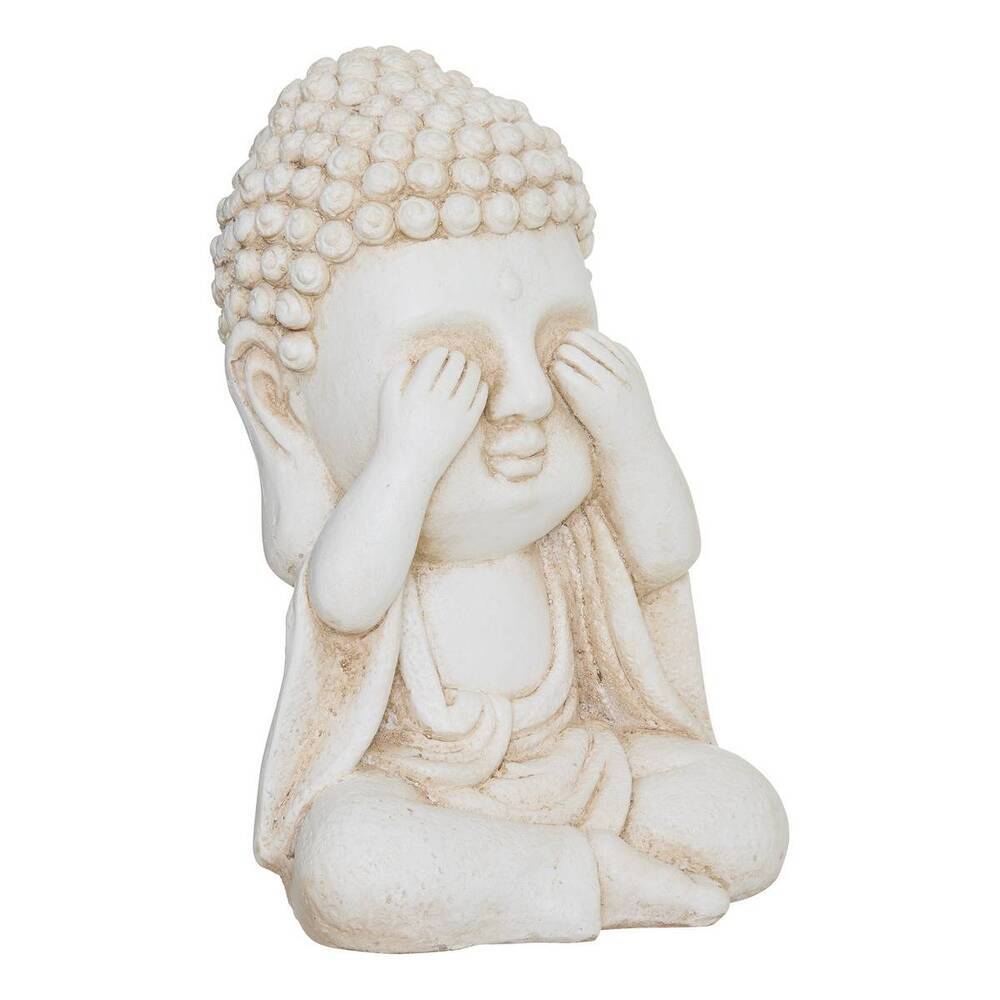 Atmosphera Décoration extérieure Bouddha Hauteur 34 cm Magnésie Blanche