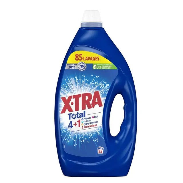 X-TRA Total Lessive Liquide 4-en-1, 85 lavages, 3,8 L