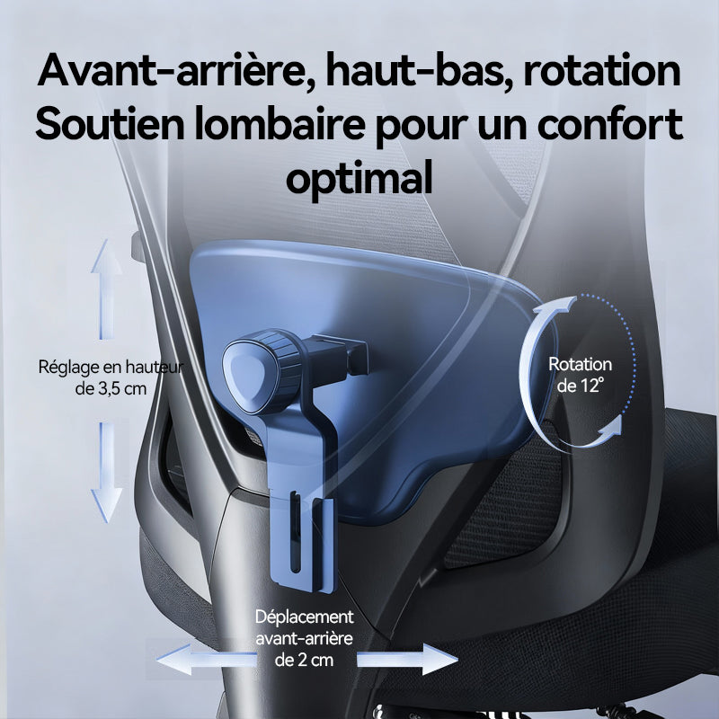ochama x J.ZAO Z5 Soft Chaise ergonomique réglable 105°-140° avec support lombaire 4D, appuie-tête confortable et tissu en maille respirant